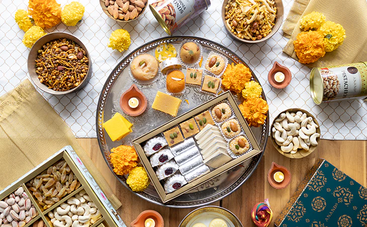Traditional South Indian sweets platter